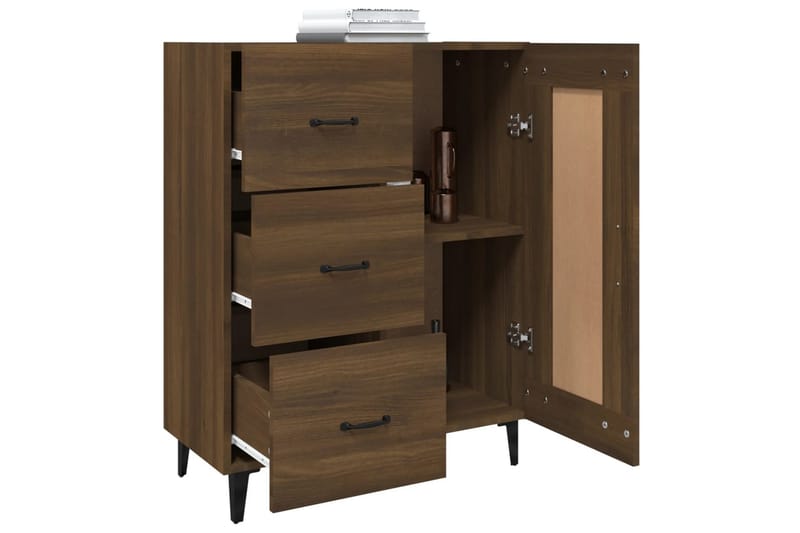 beBasic Skänk brun ek 69,5x34x90 cm konstruerat trä - Förvaring - Förvaringsmöbler - Skänkar & sideboards