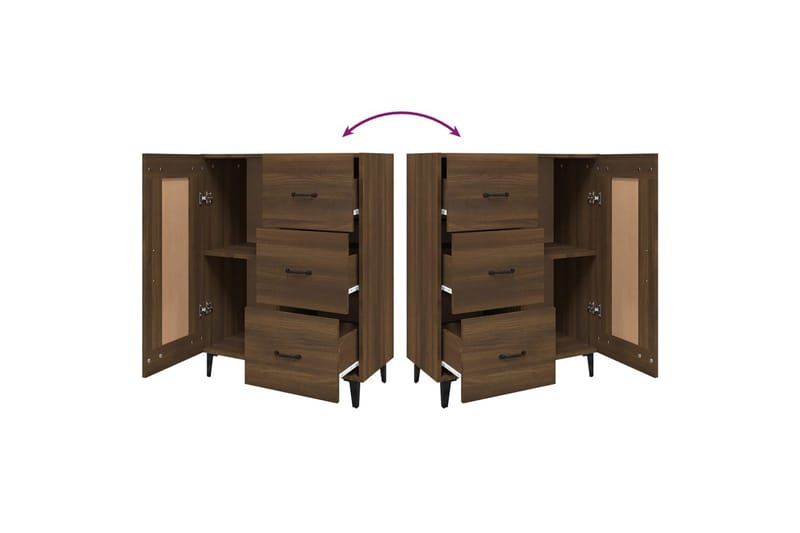 beBasic Skänk brun ek 69,5x34x90 cm konstruerat trä - Förvaring - Förvaringsmöbler - Skänkar & sideboards