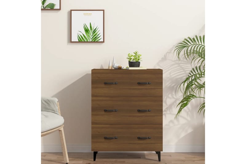 beBasic Skänk brun ek 69,5x34x90 cm konstruerat trä - Skänkar & sideboards