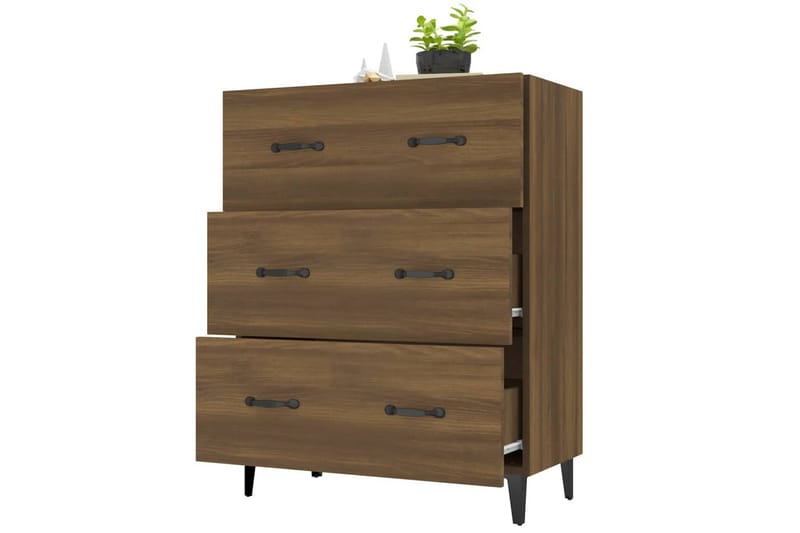 beBasic Skänk brun ek 69,5x34x90 cm konstruerat trä - Förvaring - Förvaringsmöbler - Skänkar & sideboards