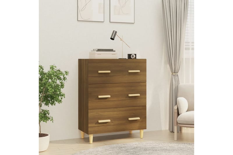 beBasic Skänk brun ek 70x34x90 cm konstruerat trä - Förvaring - Förvaringsmöbler - Skänkar & sideboards