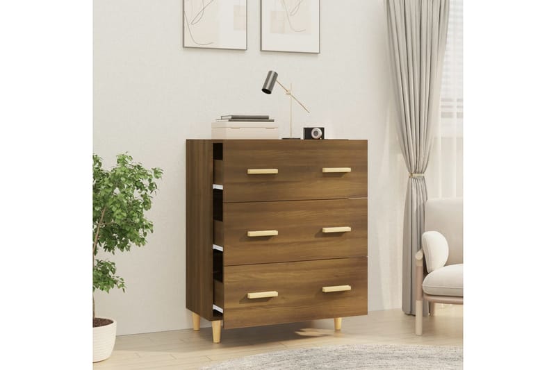 beBasic Skänk brun ek 70x34x90 cm konstruerat trä - Förvaring - Förvaringsmöbler - Skänkar & sideboards