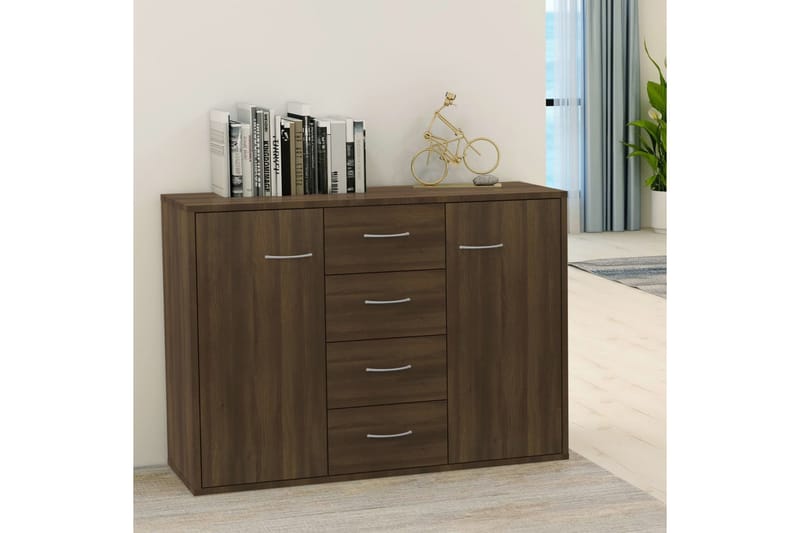 beBasic Skänk brun ek 88x30x65 cm konstruerat trä - Förvaring - Förvaringsmöbler - Skänkar & sideboards
