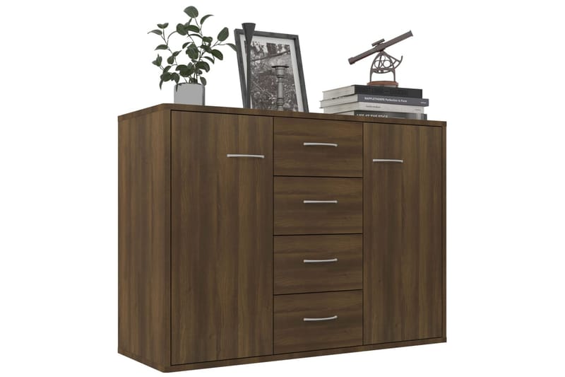beBasic Skänk brun ek 88x30x65 cm konstruerat trä - Förvaring - Förvaringsmöbler - Skänkar & sideboards