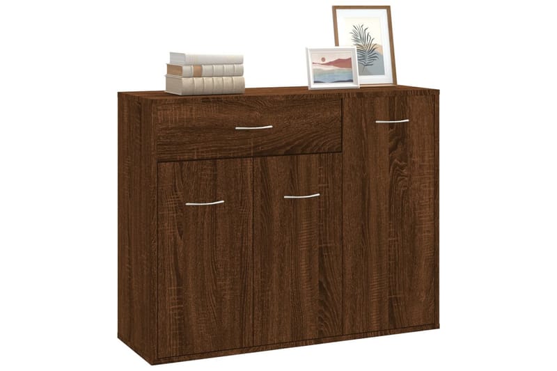 beBasic Skänk brun ek 88x30x70 cm konstruerat trä - Förvaring - Förvaringsmöbler - Skänkar & sideboards