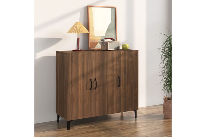 beBasic Skänk brun ek 90x34x80 cm konstruerat trä - Förvaring - Förvaringsmöbler - Skänkar & sideboards