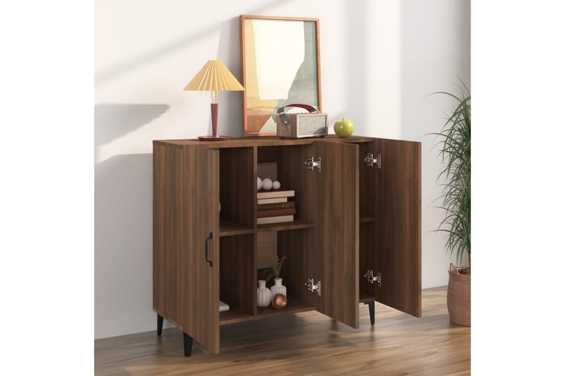 beBasic Skänk brun ek 90x34x80 cm konstruerat trä - Förvaring - Förvaringsmöbler - Skänkar & sideboards