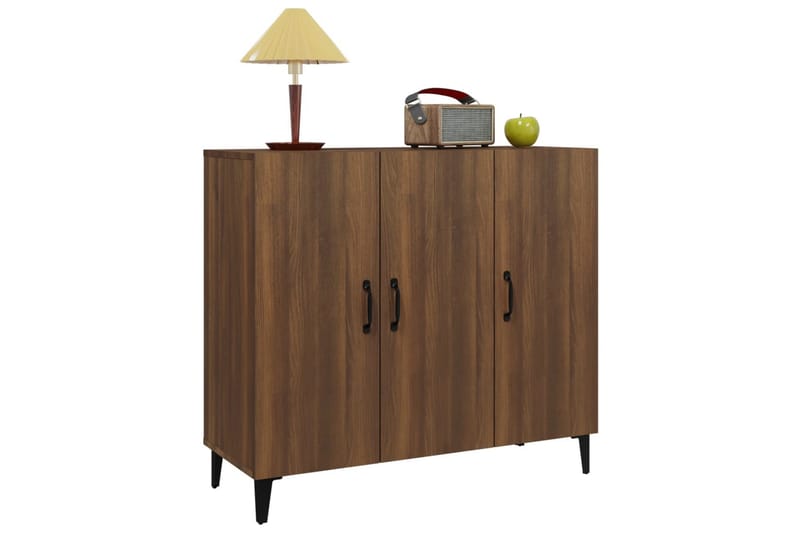 beBasic Skänk brun ek 90x34x80 cm konstruerat trä - Förvaring - Förvaringsmöbler - Skänkar & sideboards