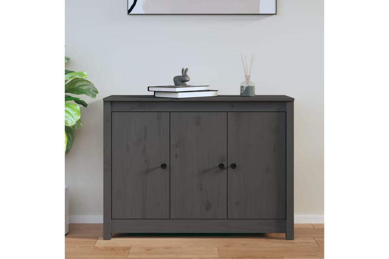 beBasic Skänk grå 100x35x74 cm massiv furu - Förvaring - Förvaringsmöbler - Skänkar & sideboards