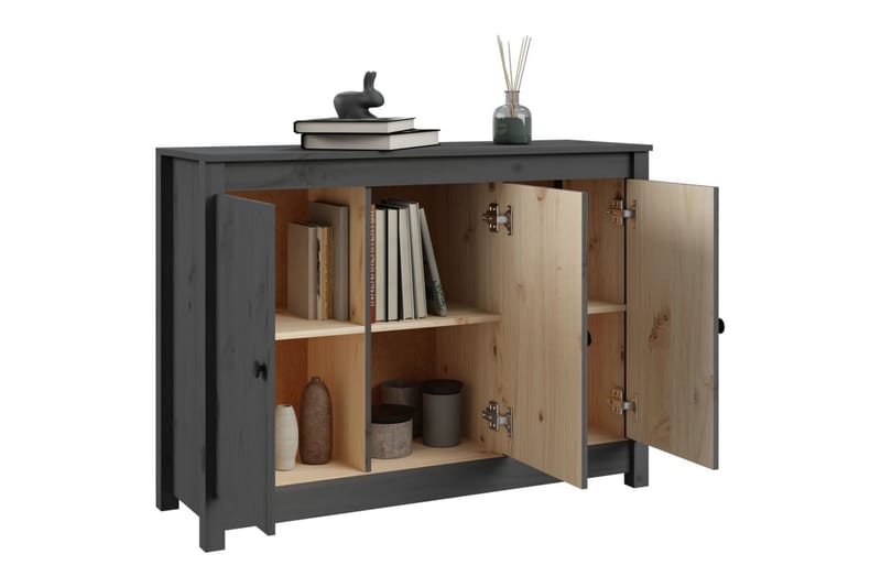 beBasic Skänk grå 100x35x74 cm massiv furu - Förvaring - Förvaringsmöbler - Skänkar & sideboards