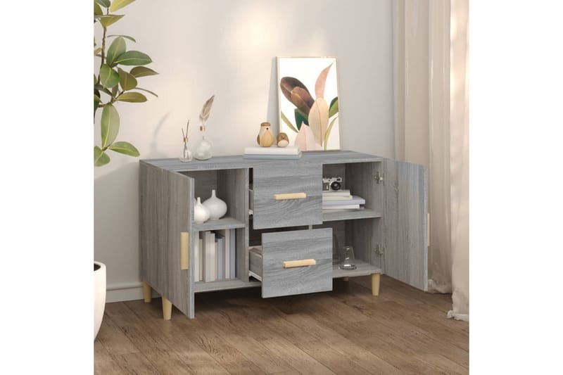 beBasic Skänk grå sonoma 100x36x60 cm konstruerat trä - Förvaring - Förvaringsmöbler - Skänkar & sideboards