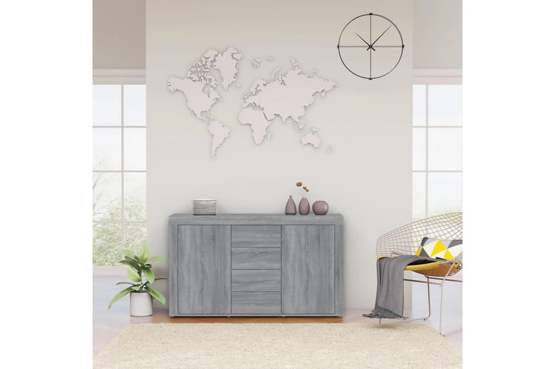 beBasic Skänk grå sonoma 120x36x69 cm konstruerat trä - Förvaring - Förvaringsmöbler - Skänkar & sideboards