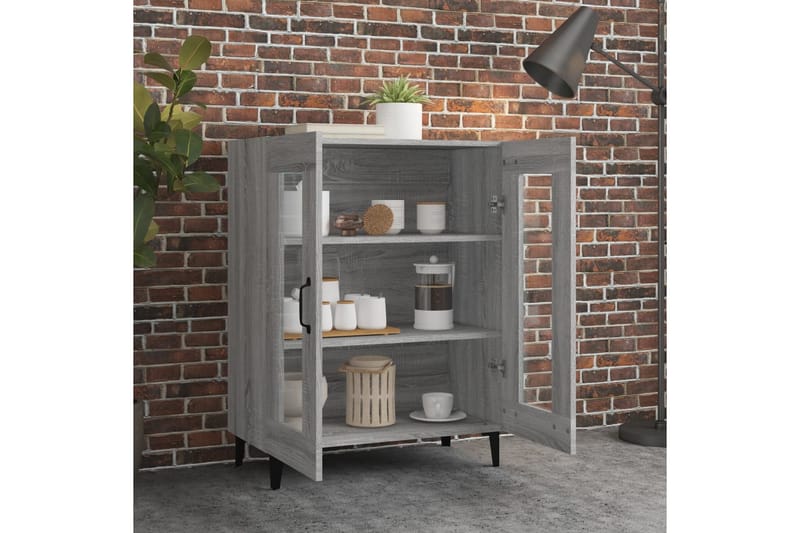 beBasic Skänk grå sonoma 69,5x34x90 cm konstruerat trä - Förvaring - Förvaringsmöbler - Skänkar & sideboards