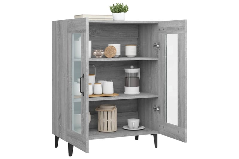 beBasic Skänk grå sonoma 69,5x34x90 cm konstruerat trä - Förvaring - Förvaringsmöbler - Skänkar & sideboards