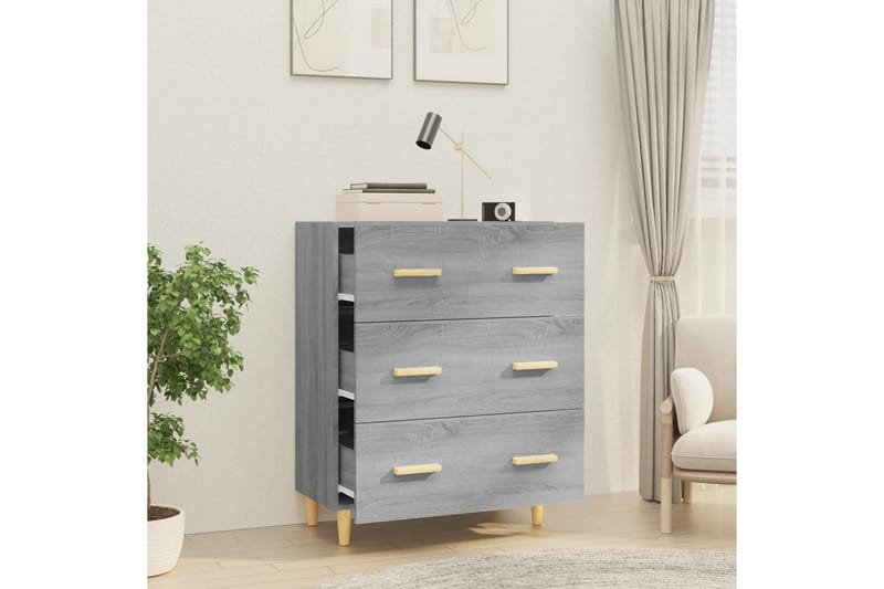 beBasic Skänk grå sonoma 70x34x90 cm konstruerat trä - Förvaring - Förvaringsmöbler - Skänkar & sideboards