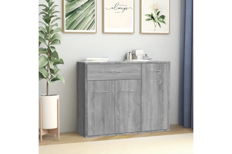 beBasic Skänk grå sonoma 88x30x70 cm konstruerat trä - Förvaring - Förvaringsmöbler - Skänkar & sideboards