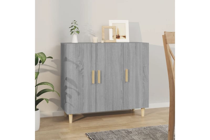 beBasic Skänk grå sonoma 90x34x80 cm konstruerat trä - Förvaring - Förvaringsmöbler - Skänkar & sideboards