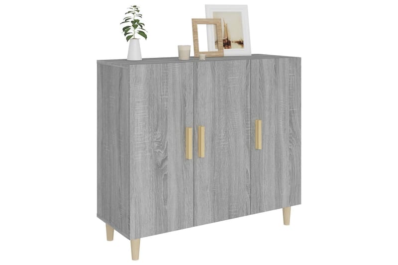 beBasic Skänk grå sonoma 90x34x80 cm konstruerat trä - Förvaring - Förvaringsmöbler - Skänkar & sideboards