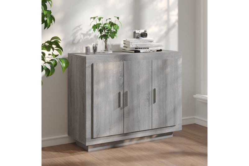 beBasic Skänk grå sonoma 92x35x75 cm konstruerat trä - Förvaring - Förvaringsmöbler - Skänkar & sideboards