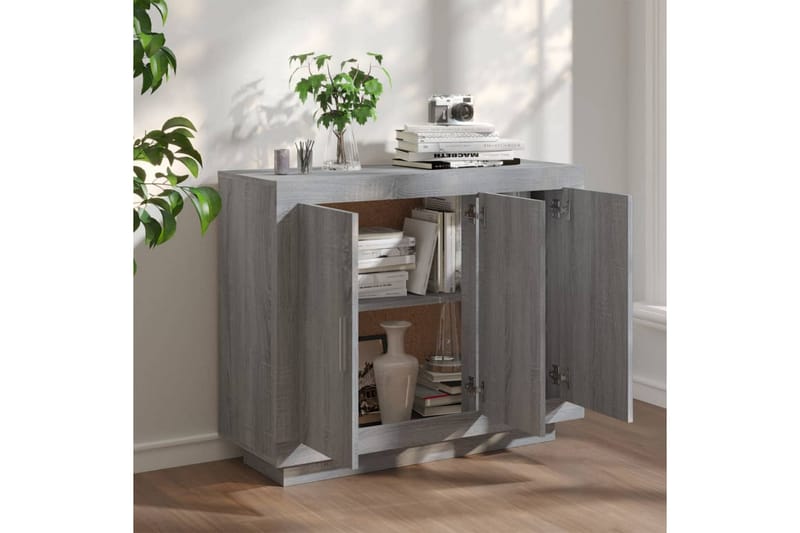 beBasic Skänk grå sonoma 92x35x75 cm konstruerat trä - Förvaring - Förvaringsmöbler - Skänkar & sideboards