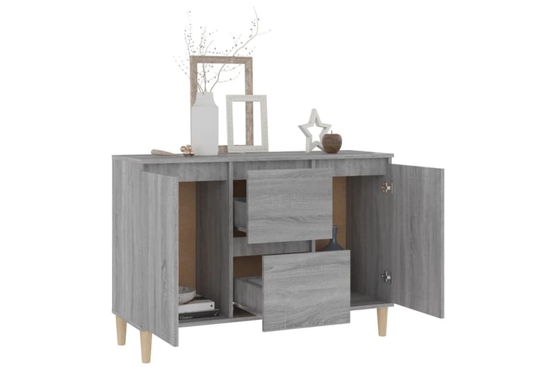 beBasic Skänk grå sonoma-ek 103,5x35x70 cm konstruerat trä - Förvaring - Förvaringsmöbler - Skänkar & sideboards