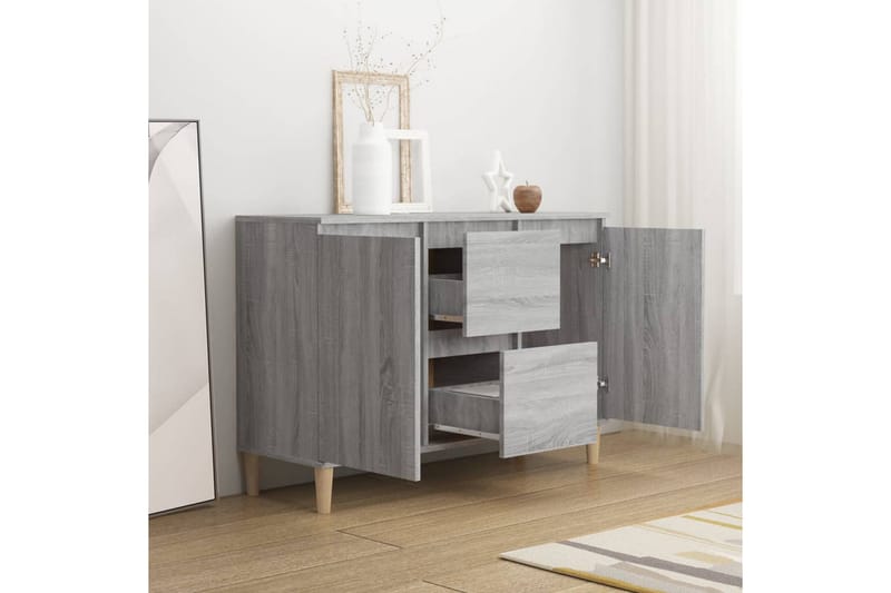 beBasic Skänk grå sonoma-ek 103,5x35x70 cm konstruerat trä - Förvaring - Förvaringsmöbler - Skänkar & sideboards