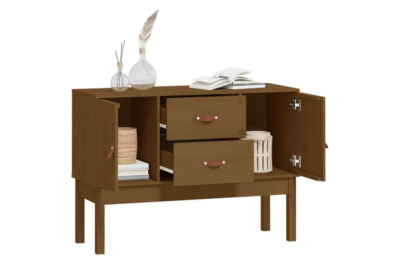 beBasic Skänk honungsbrun 110x40x78 cm massiv furu - Förvaring - Förvaringsmöbler - Skänkar & sideboards
