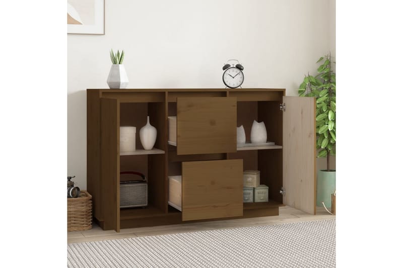 beBasic Skänk honungsbrun 111x34x75 cm massiv furu - Förvaring - Förvaringsmöbler - Skänkar & sideboards
