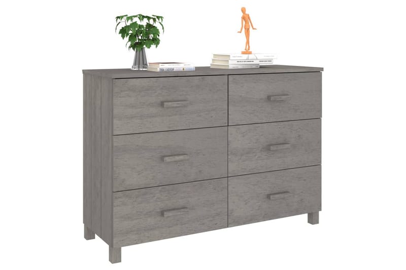 beBasic Skänk ljusgrå 113x40x80 cm massiv furu - Förvaring - Förvaringsmöbler - Skänkar & sideboards