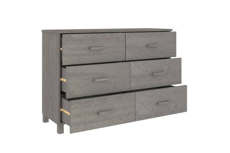 beBasic Skänk ljusgrå 113x40x80 cm massiv furu - Förvaring - Förvaringsmöbler - Skänkar & sideboards