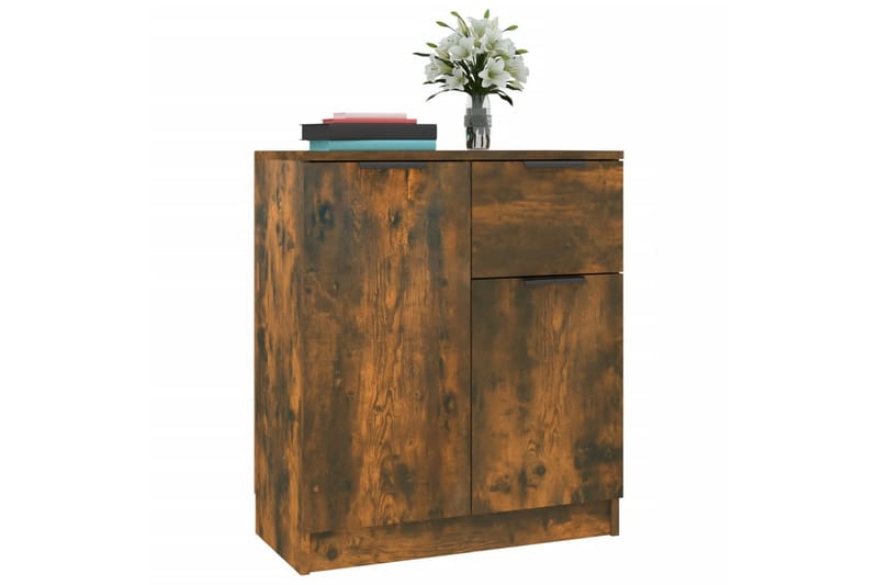 beBasic Skänk rökfärgad ek 60x30x70 cm konstruerat trä - Förvaring - Förvaringsmöbler - Skänkar & sideboards
