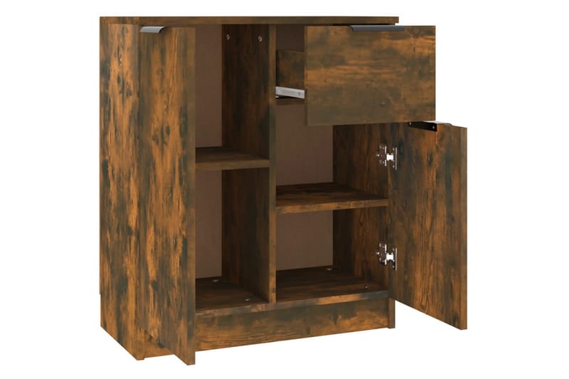 beBasic Skänk rökfärgad ek 60x30x70 cm konstruerat trä - Förvaring - Förvaringsmöbler - Skänkar & sideboards