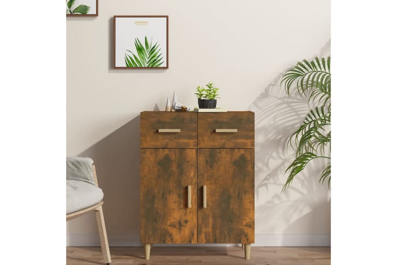 beBasic Skänk rökfärgad ek 69,5x34x89 cm konstruerat trä - Skänkar & sideboards