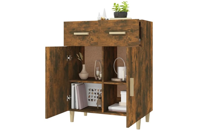 beBasic Skänk rökfärgad ek 69,5x34x89 cm konstruerat trä - Skänkar & sideboards