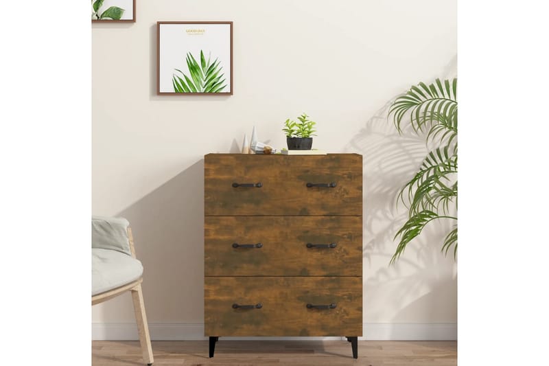 beBasic Skänk rökfärgad ek 69,5x34x90 cm konstruerat trä - Skänkar & sideboards