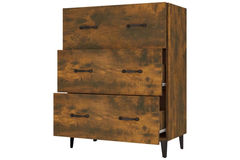 beBasic Skänk rökfärgad ek 69,5x34x90 cm konstruerat trä - Skänkar & sideboards