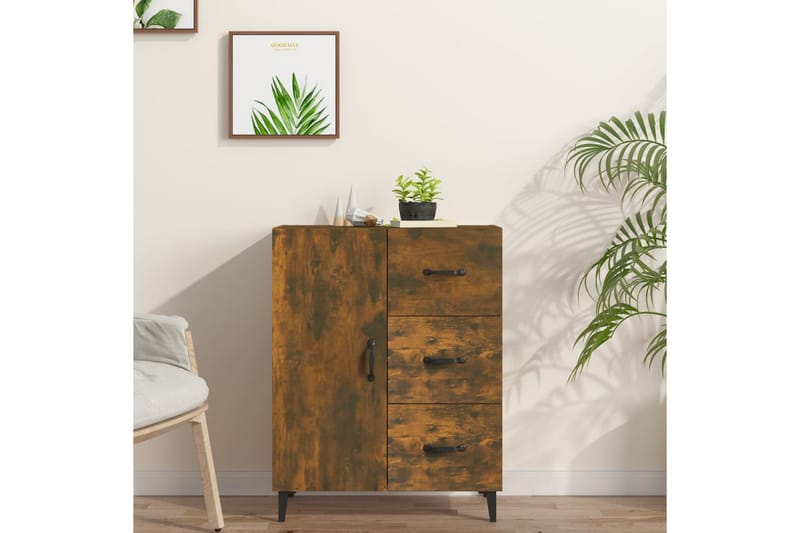 beBasic Skänk rökfärgad ek 69,5x34x90 cm konstruerat trä - Skänkar & sideboards