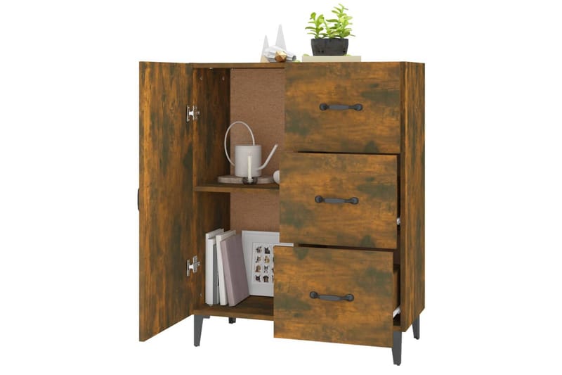 beBasic Skänk rökfärgad ek 69,5x34x90 cm konstruerat trä - Skänkar & sideboards