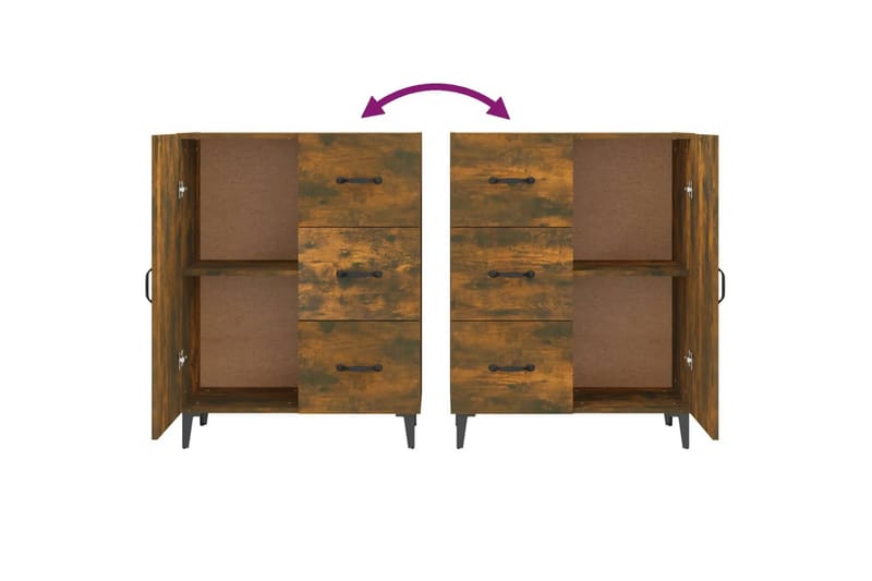 beBasic Skänk rökfärgad ek 69,5x34x90 cm konstruerat trä - Skänkar & sideboards