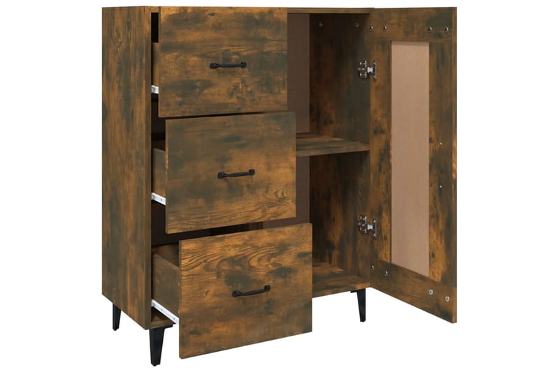 beBasic Skänk rökfärgad ek 69,5x34x90 cm konstruerat trä - Förvaring - Förvaringsmöbler - Skänkar & sideboards