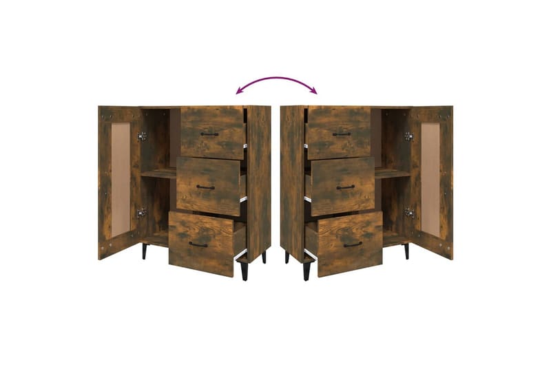 beBasic Skänk rökfärgad ek 69,5x34x90 cm konstruerat trä - Förvaring - Förvaringsmöbler - Skänkar & sideboards