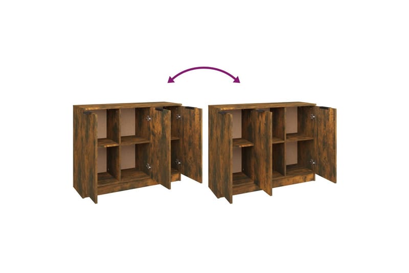 beBasic Skänk rökfärgad ek 90,5x30x70 cm konstruerat trä - Skänkar & sideboards