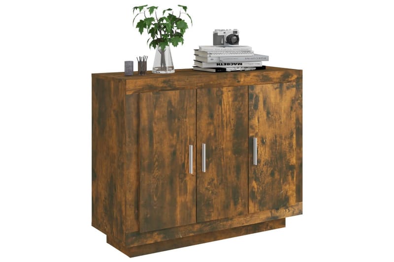 beBasic Skänk rökfärgad ek 92x35x75 cm konstruerat trä - Skänkar & sideboards