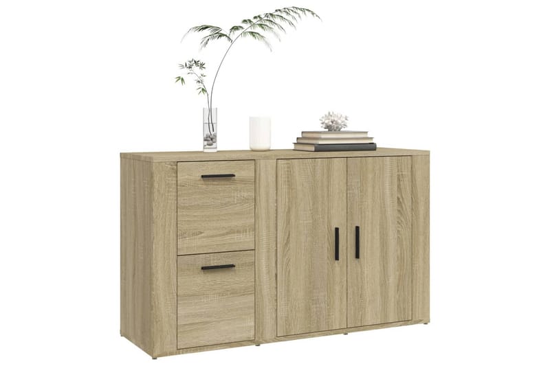 beBasic Skänk sonoma-ek 100x33x59,5 cm konstruerat trä - Förvaring - Förvaringsmöbler - Skänkar & sideboards