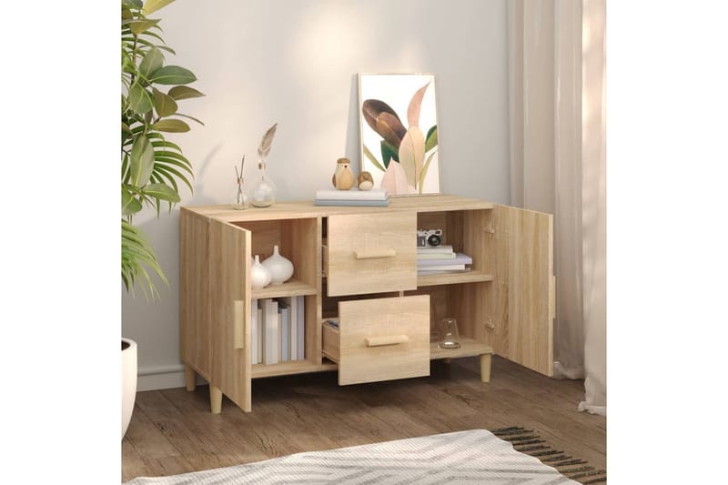 beBasic Skänk sonoma-ek 100x36x60 cm konstruerat trä - Förvaring - Förvaringsmöbler - Skänkar & sideboards