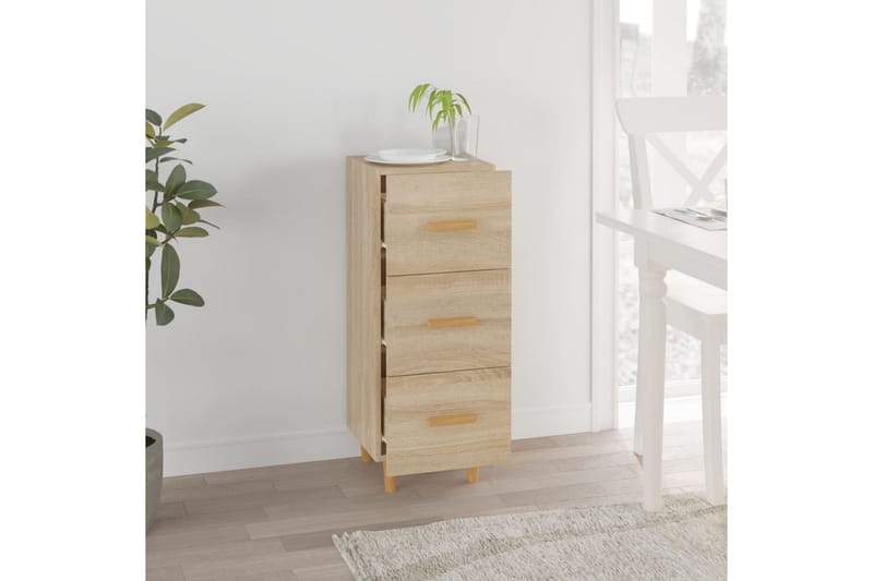 beBasic Skänk sonoma-ek 34,5x34x90 cm konstruerat trä - Skänkar & sideboards