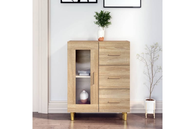 beBasic Skänk sonoma-ek 69,5x34x90 cm konstruerat trä - Förvaring - Förvaringsmöbler - Skänkar & sideboards