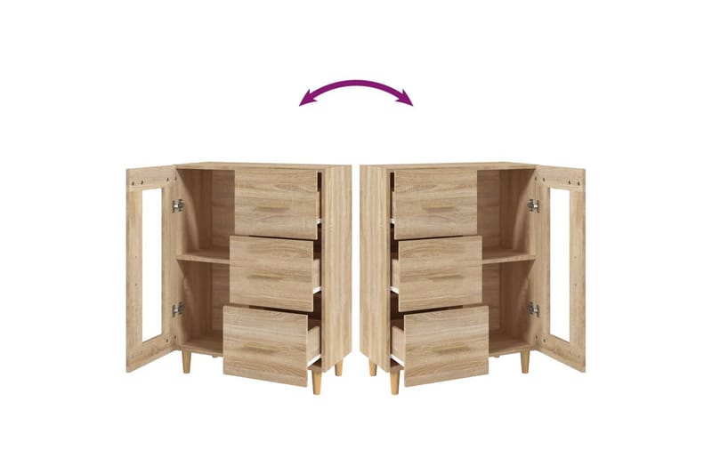 beBasic Skänk sonoma-ek 69,5x34x90 cm konstruerat trä - Förvaring - Förvaringsmöbler - Skänkar & sideboards