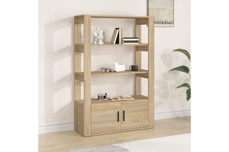 beBasic Skänk sonoma-ek 80x30x119,5 cm konstruerat trä - Förvaring - Förvaringsmöbler - Skänkar & sideboards