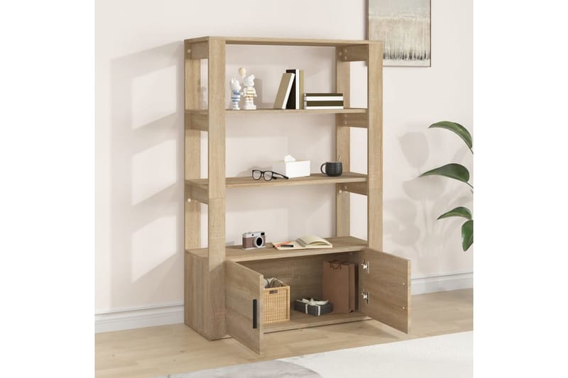 beBasic Skänk sonoma-ek 80x30x119,5 cm konstruerat trä - Förvaring - Förvaringsmöbler - Skänkar & sideboards